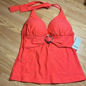 NWT bar III Tankini top. Sz M orange